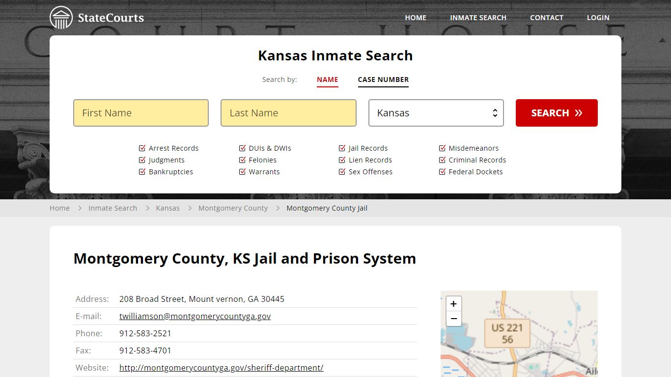 Montgomery County Jail Inmate Records Search, Kansas - StateCourts